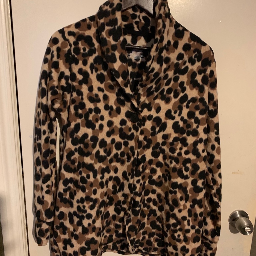NWOT Cuddl Duds Fleecewear Button Blazer Cardi